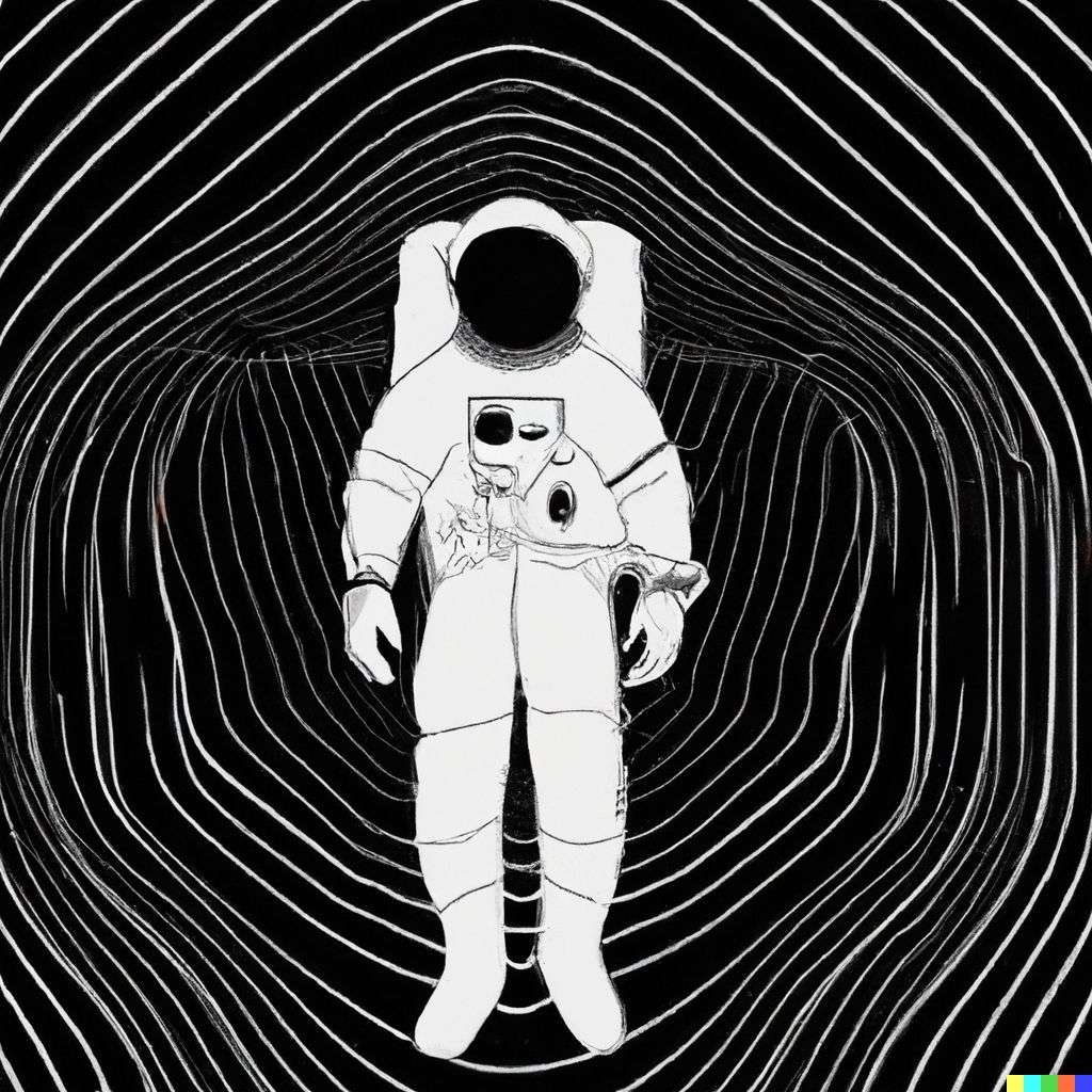 an astronaut, digital art, op art